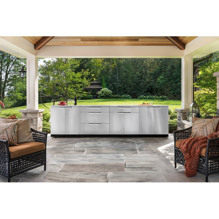 NewAge Products Outdoor Kitchen 96" W x 24" D Stainless Steel 4Piece